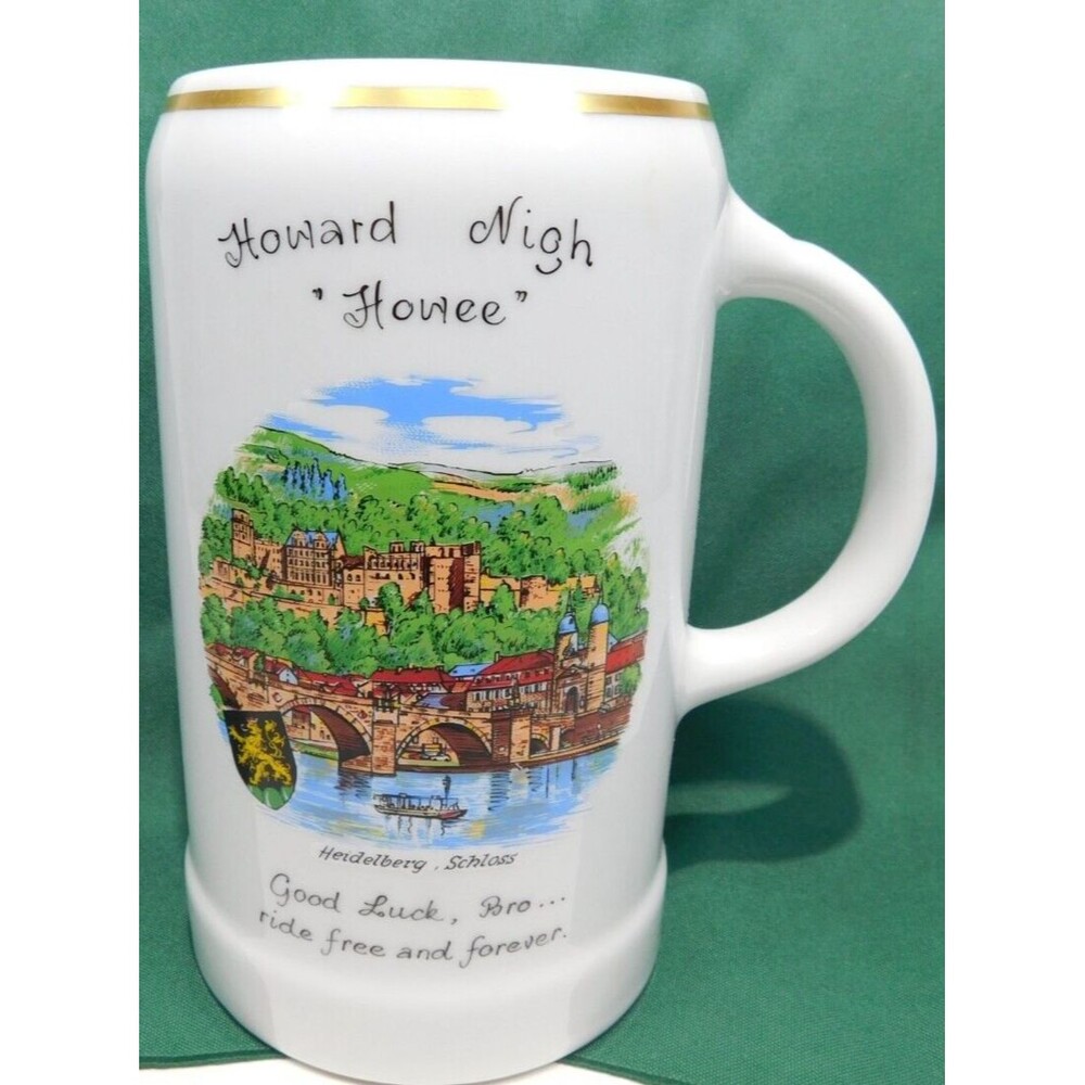 Lilien Porzellan Vintage 7" Stein Tankard Military Heidelberg Schloss Germany
